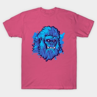 Blue Yeti Sasquatch Bigfoot Face T-Shirt